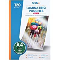 Los mejores  - deskit DK121 Película laminada A4 para laminadora 150 mic- oficina y hogar- impresión de invitaciones- 120 piezas